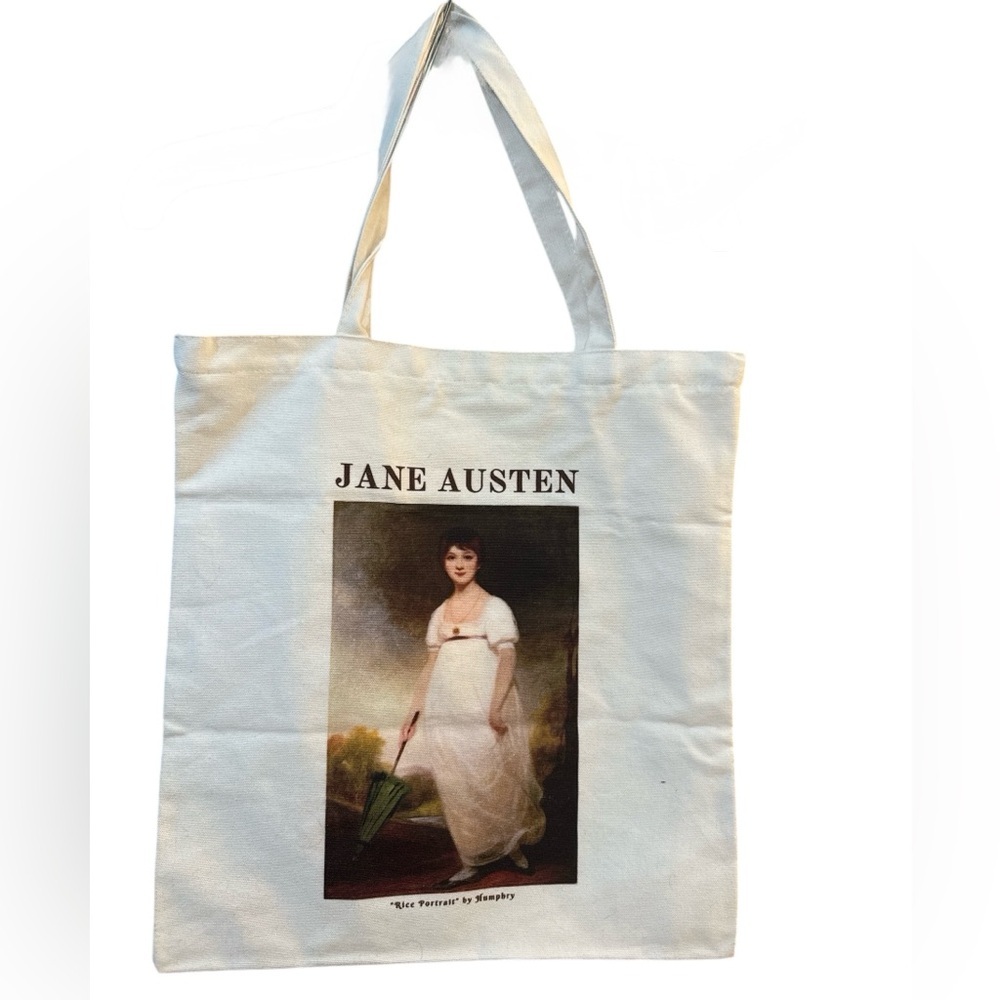 Jane Austen "Rice Portrait" Tote Bag | Literary Book Lover Gift | Canvas